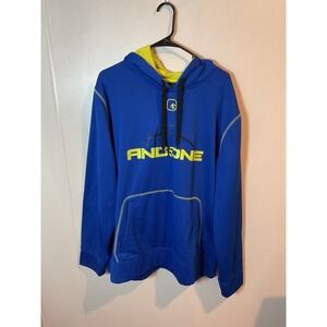 AND1 Blue Hoodie Mens Size XL Basketball‎ Pullover Drawstring Activewear